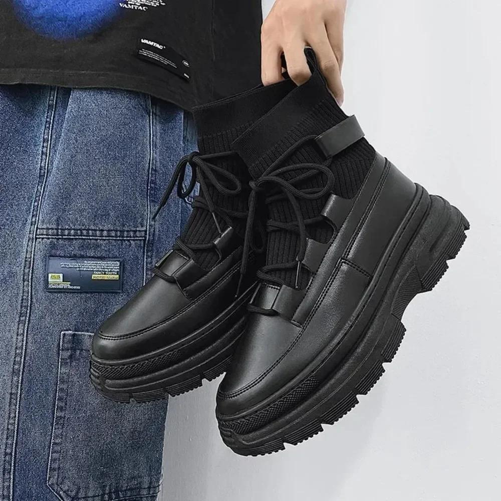 Fashion Mens Boots 2025 New Platform Boots Men Shoes Men's Casual Boots Botas Masculinas