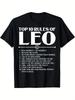 Männer039;s Löwe Sternzeichen Baumwoll-T-Shirt Top 10 Regeln des Löwen Lässig amp; Bequemes Unisex-T-Shirt