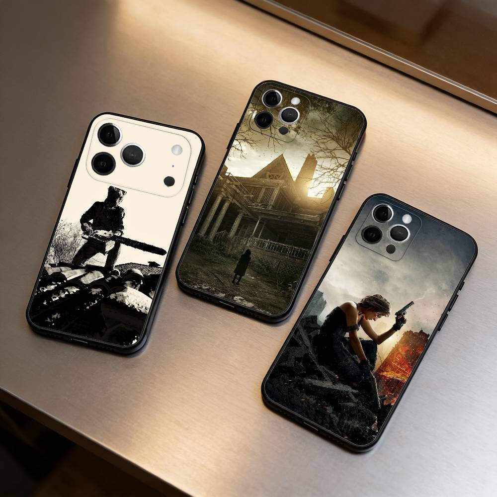 R-Resident E-Evil Game Phone Case For iPhone 17,16,15,14,13,12,11 Plus,Pro Max,Soft Silicone Black Cover