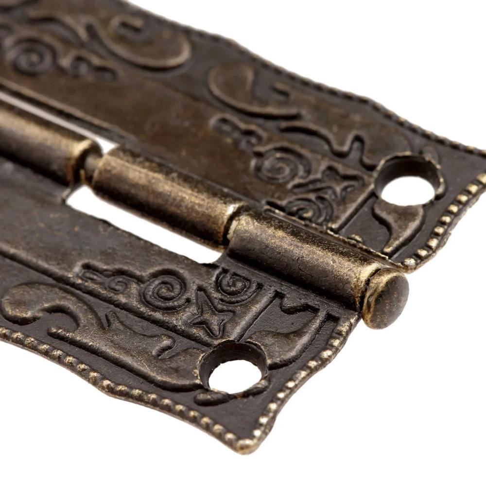 Cabinet Door Furniture Hinge 36*23mm Jewelry Wood Boxes Decorative Hinges Furniture Fittings +Screws +Storage Box