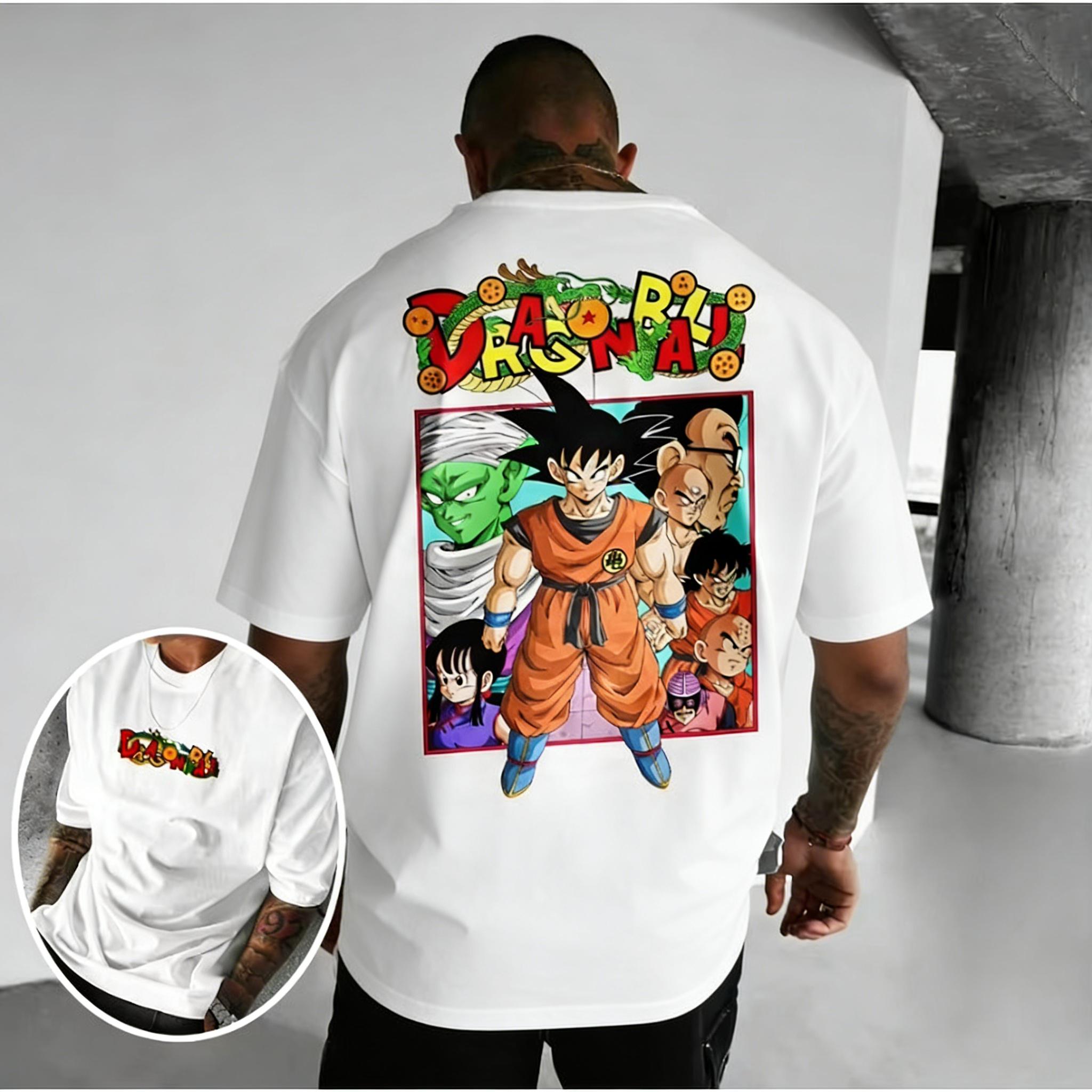 

Plus Size Dragon Ball Anime Print Men and Women Summer Tshirt Casual Parent Child Tops Harajuku Style Streetwear Fashion Y2K S