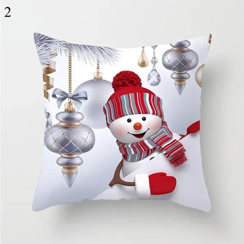 45*45cm Decorative Cushion Cover Christmas Santa Claus Pillow Cover Christmas Decoration Pillowcase Cushions For Sofa Home Gifts
