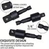 Flexible Drill Bit Extension 6Pcs 105° & 90° Right Angle Adapter, 1/4 3/8 1/2" Impact Socket Set, 360° Rotatable Shaft Extension