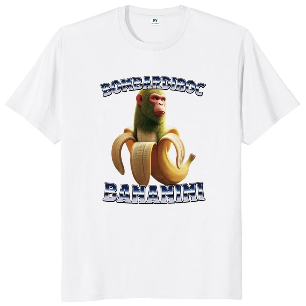 Chimpanzini Bananini T Shirt Funny Italian Brainrot Meme T-shirts Cotton Soft Unisex Tee Tops Streetwear Oversized Loose Casual