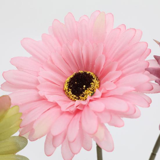 6 Bundles Artificial Gerbera Flowers with Stems Fake Wildflower Bouquet for Wedding Party Table Centerpiece Indoor Home Vase Decor Floral Arrangement