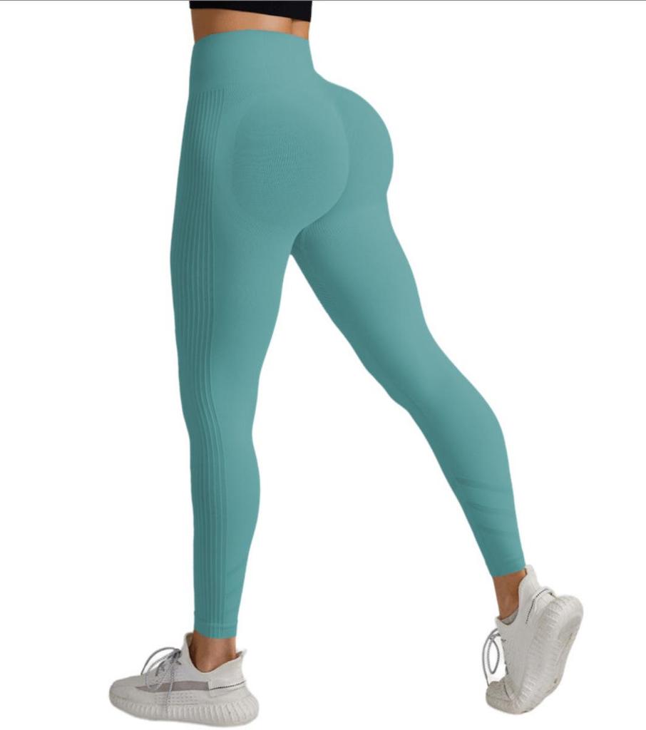 High-Waist Tummy Control Peach Hip Nude Yoga Pants - Breathable, Solid Color for Women