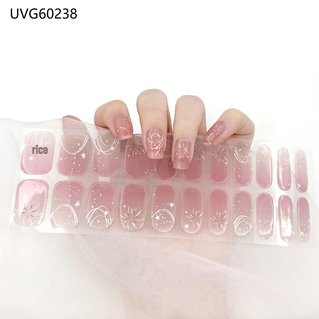 Transparent Nude UV Gel Nail Art Stickers: Semi-Cured, Semi-Baked Manicure Sheets