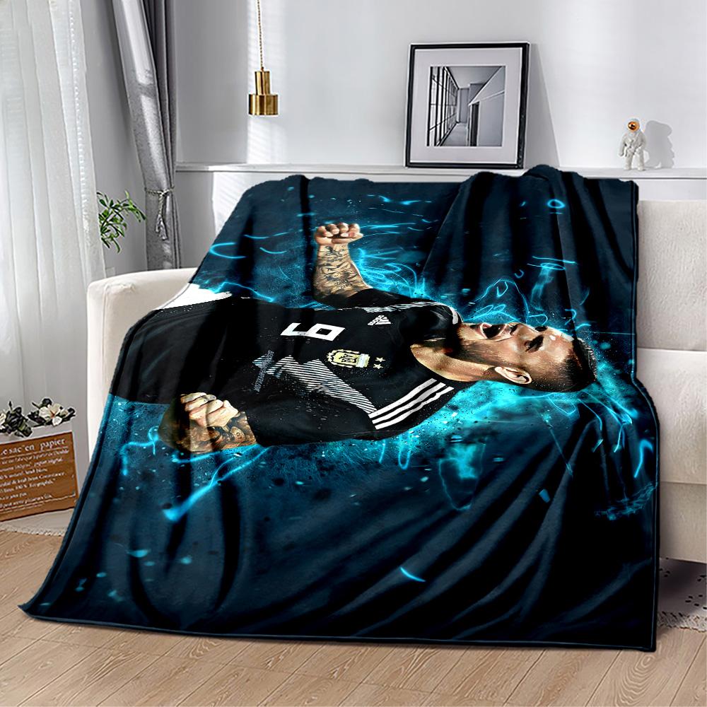 Argentina Football Player Blanket Ultra-Soft Perfect for Seaside Bed Office Chair Four Seasons Multipurpose Stylish Decor