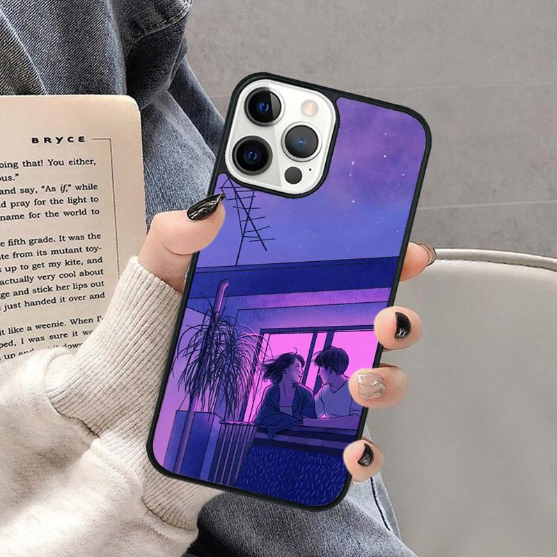 Japanese 90s Anime Aesthetic Phone Case for iPhone 17 Air 16 16e 15 Plus for Apple 13 11 12 14 Pro Max Cover Coque