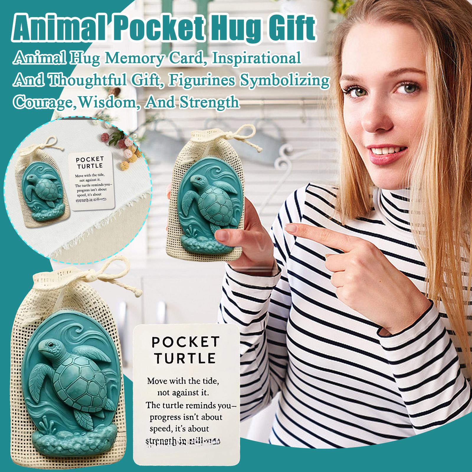 

Подарок «Карманные объятия животного», Открытка-памятка «Объятия животного», Вдохновляющий и продуманный подарок, Фигурки, символизирующие смелость, мудрость и силу One Size