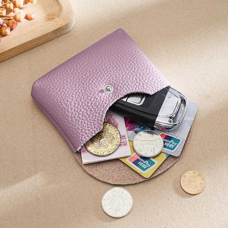 Новый кошелек из натуральной кожи женский кошелек для монет держатель для карт one pocket светло-фиолетовый 834₽