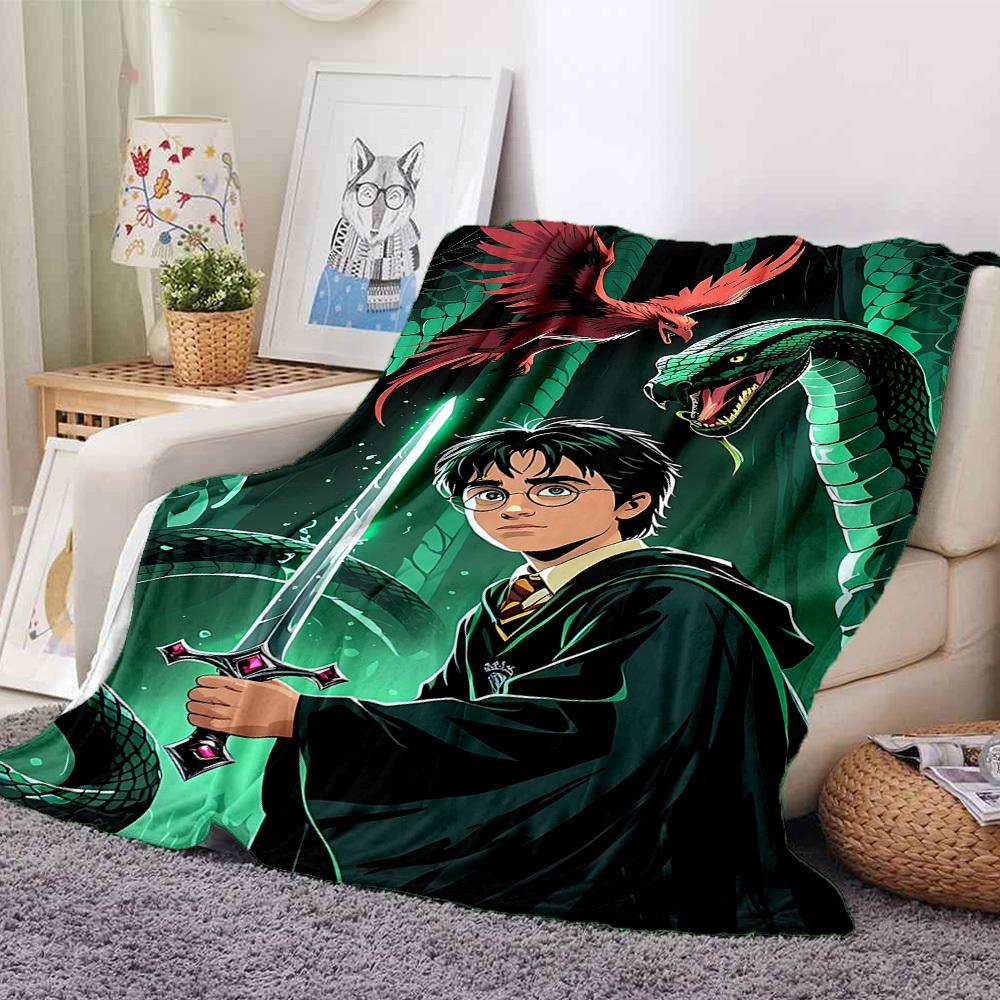 1pc Harry Potter Blanket Lightweight Flannel Throw For Sofa, Bed, Travel, Livingroom, Office, Couch, Chair, And Bed