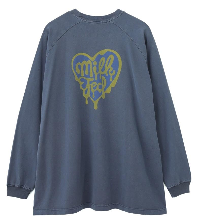 Milkfed Casual MELTY HEART SUPER BIG TEE Navy B/B Women's