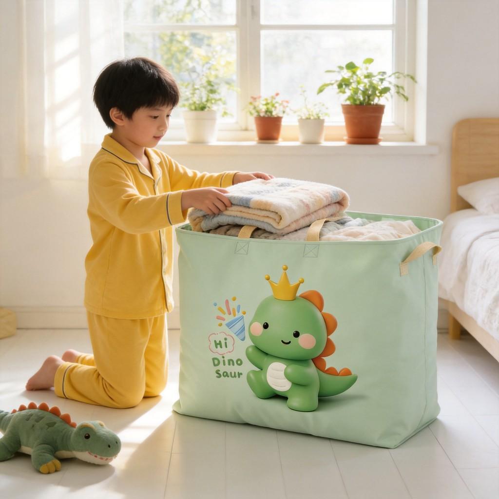Toddler Bedroom Storage Bag For Clothes And Comforters With Handle Large Capacity