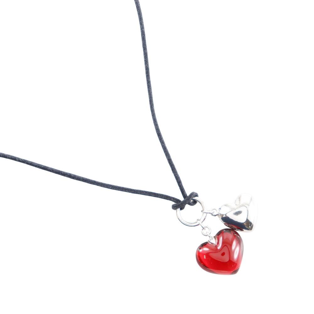 

Baccarat Подвійний чокер-серце Червоний Срібло925/кришталеве серце 9.5г Жіночий Вживаний