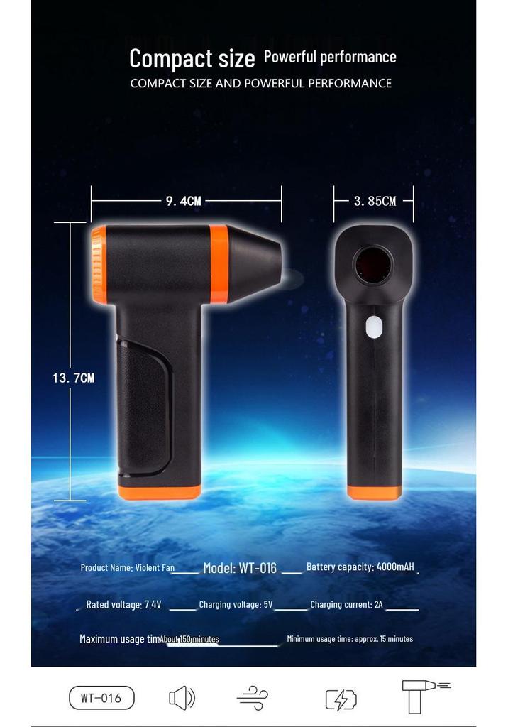 High-Speed Handheld Mini Camping Fan & Blower