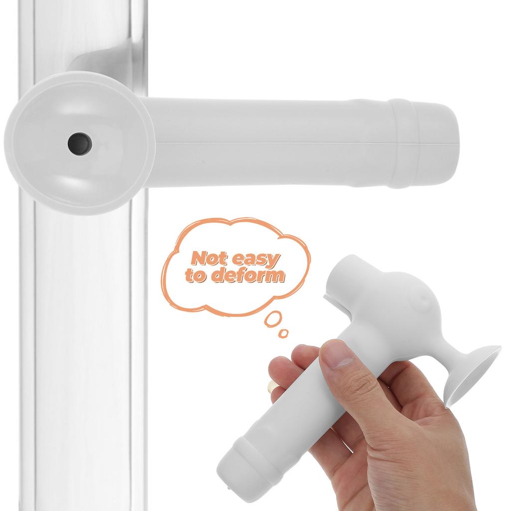 Baby Safety Door Knob Protector Silicone Door Lever Gloves Universal Fit Anti-Collision Cushion for Walls Furniture White