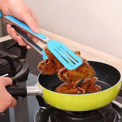 Kitchen Cooking Salad Serving BBQ Tongs Stainless Steel Handle Grilling Tool