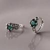 925 Sterling Silver Hot Sale Green Hoop Earrings Simple Temperament Exquisite Hot Semale Sexy Jewelry Gift