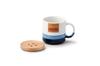 APEX HEART Button with Antique Wooden Denim Denim Factory Mug, Shape, Coaster, White, Box, Style, Gift, Present, DN-1422