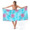 Tropical Hibiscus Flower Printed Beach Towel Quick Dry Polyester Bath Towel Pink Floral Sand Free Pool Towel for Summer Vacation