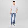 Comfortable Round Neck Record Pattern Printed Short Sleeve Casual T-Shirt Men Tops White LMT0098444LE00FK14000