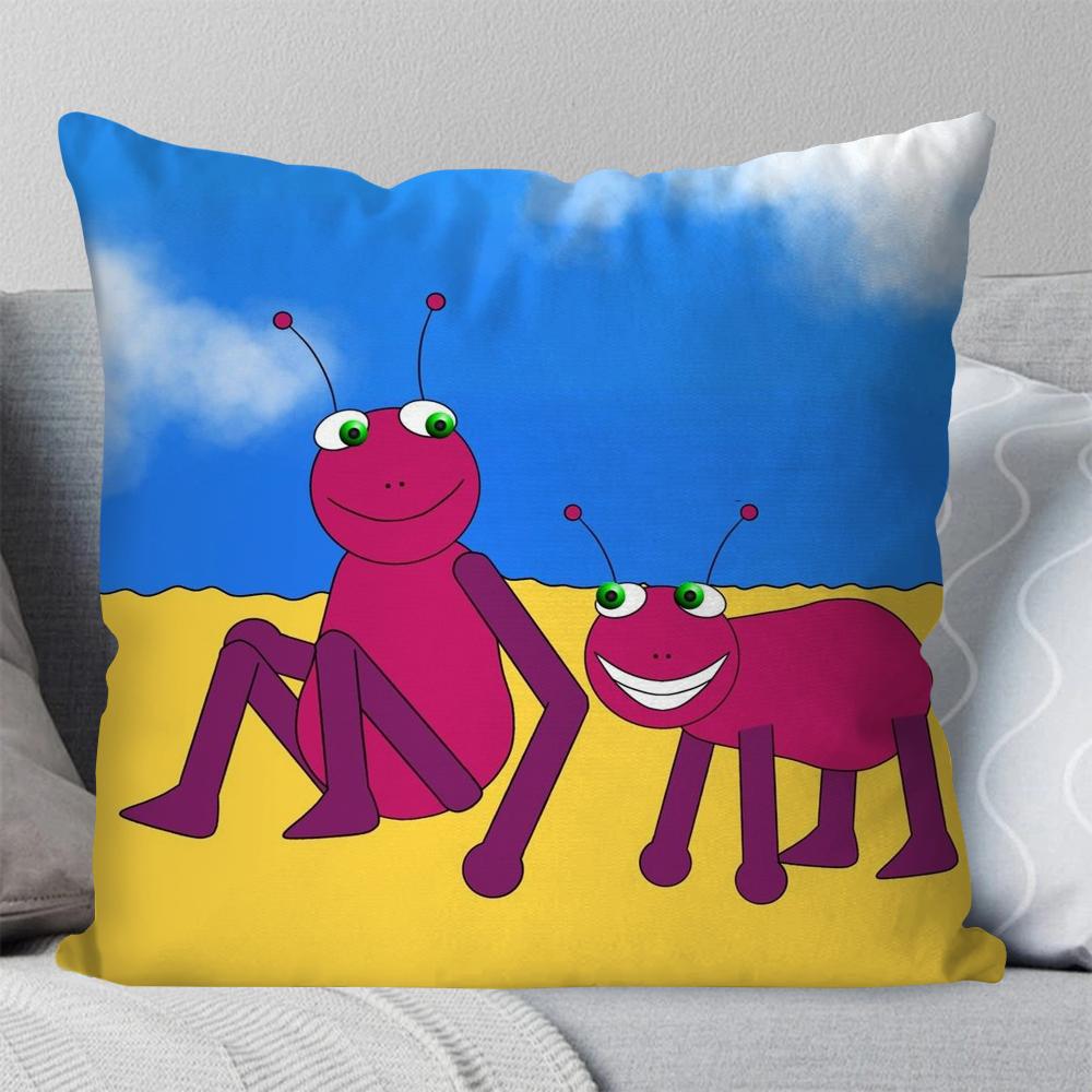 B-Bugbo Cartoon Cute Pillow Case Square Pillow Bedroom Sofa Leisure Comfort Cushion Car Living Room Home Decoration 40X40