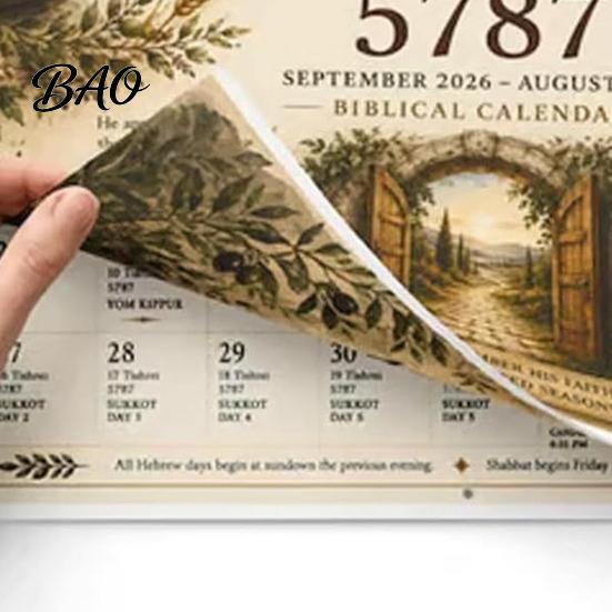 Appointed Times Guide 2026-2027 Wall Calendar, Spiral Bound Scripture Illustrated Calendar with Feast Days Reference Days, Hebrew Dates, Shabbat, Sept