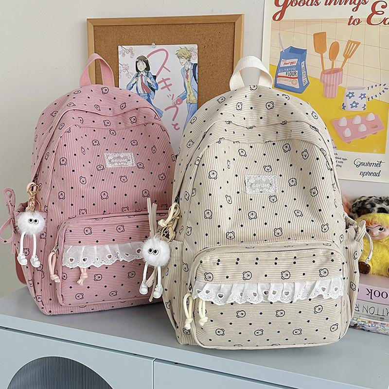 Schoolbag Korean version large-capacity backpack new fresh and sweet girl schoolbag female ins Japanese college style niche backpack