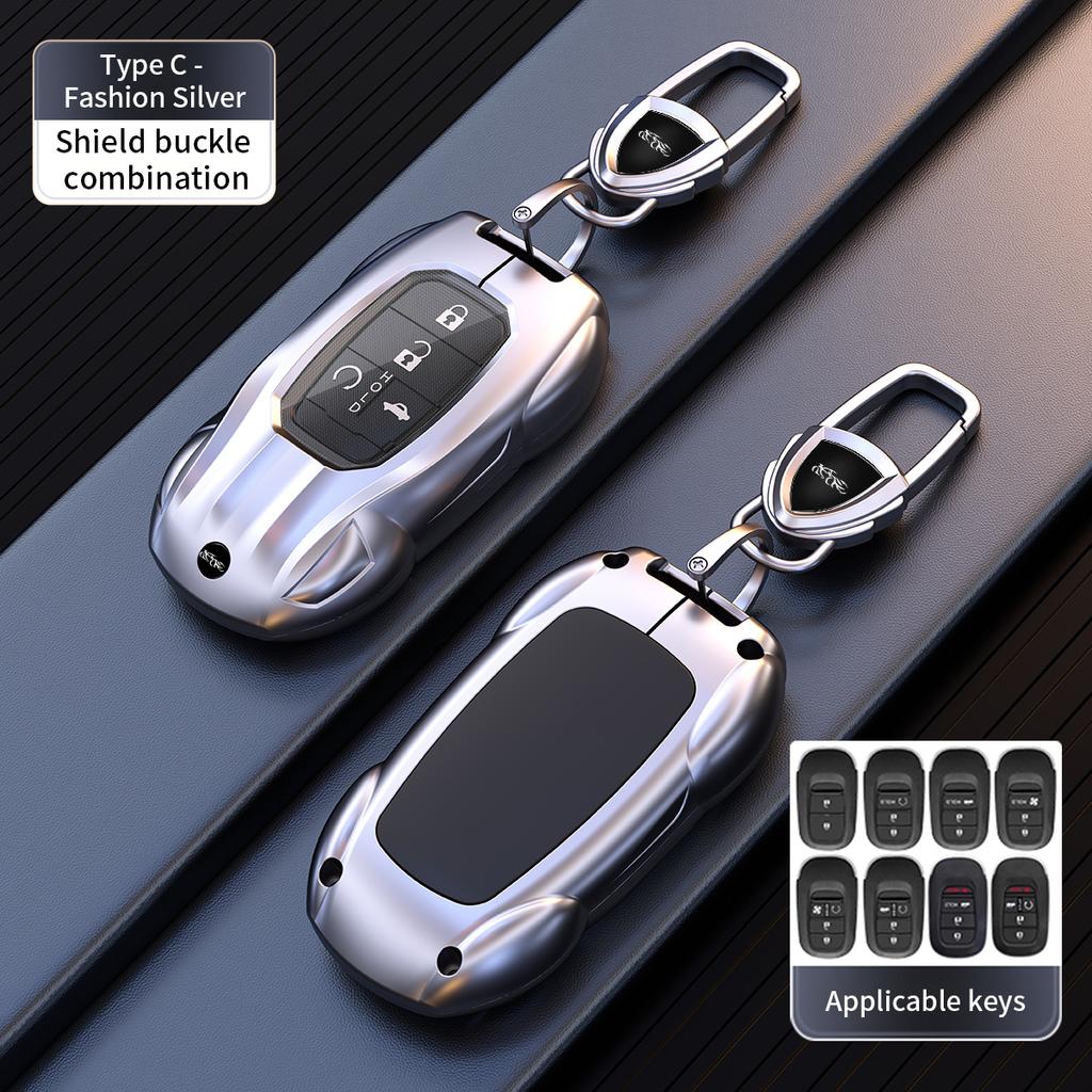 Fashion Car Key Case Cover for Honda Civic Accord HR-V CR-V CRV 2022 2023 Metal Auto Shell Fob Holder Car Accessories