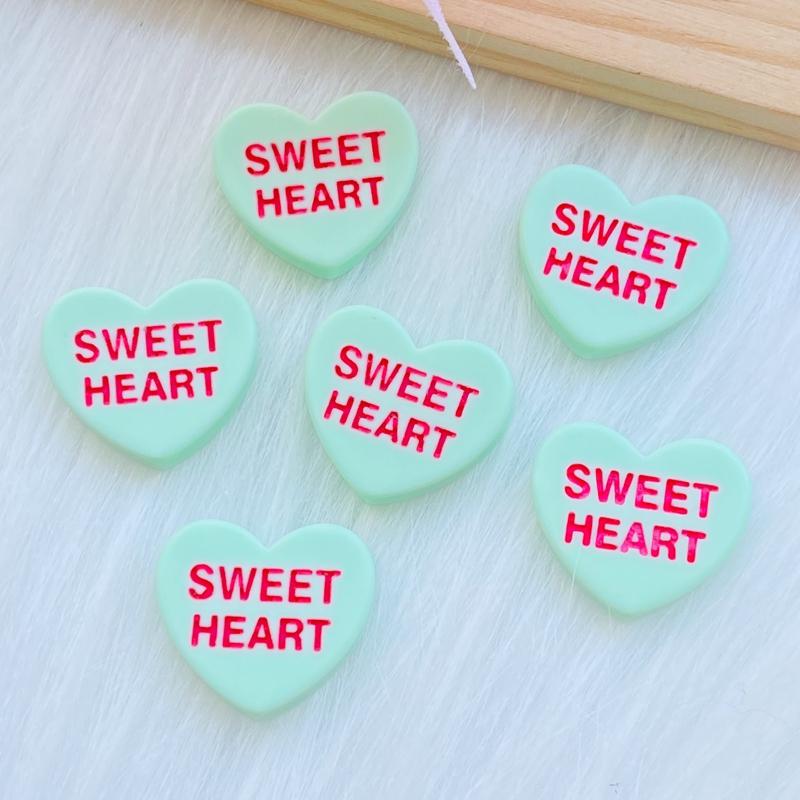 20pcs New Cute Resin Mini Heart Letter Flat back Cabochon Scrapbook Kawaii DIY Embellishments Accessories
