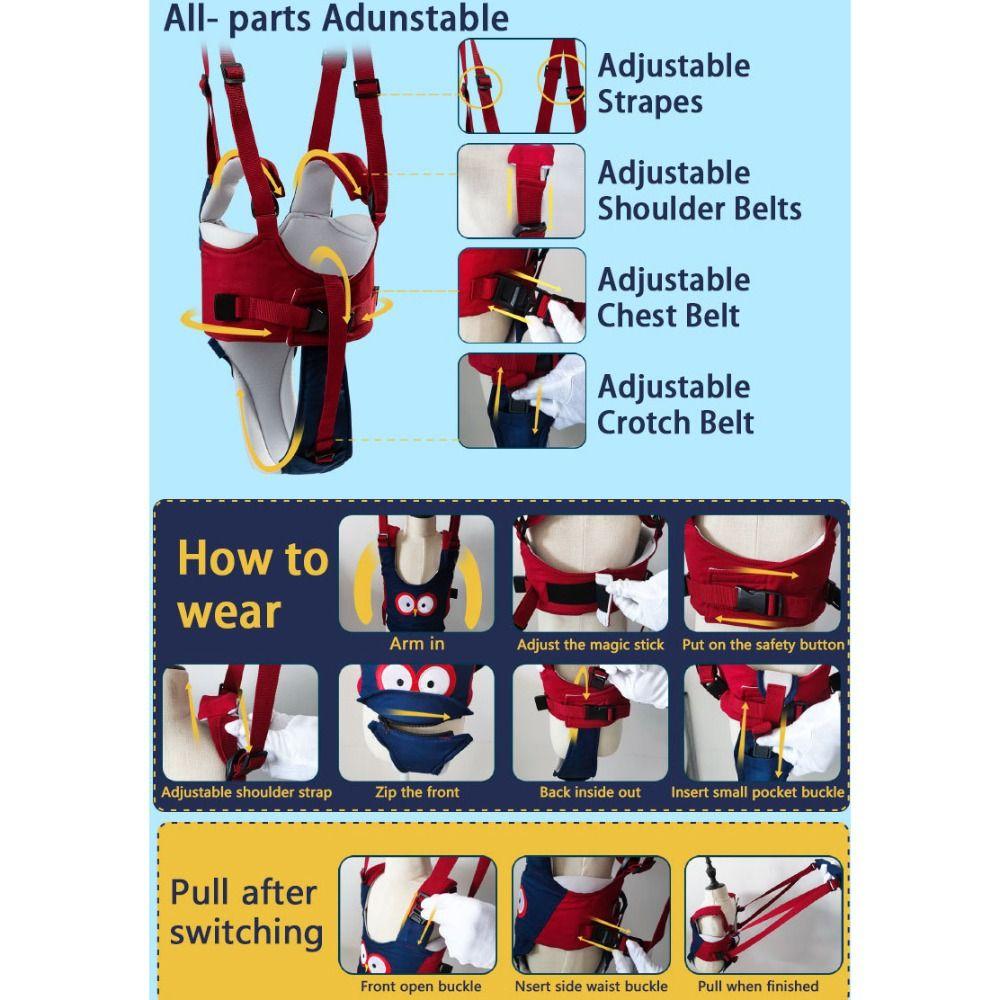 Breathable Baby Harness Anti-fall Baby Walking Trainer Belt Portable Baby Walker  Kids