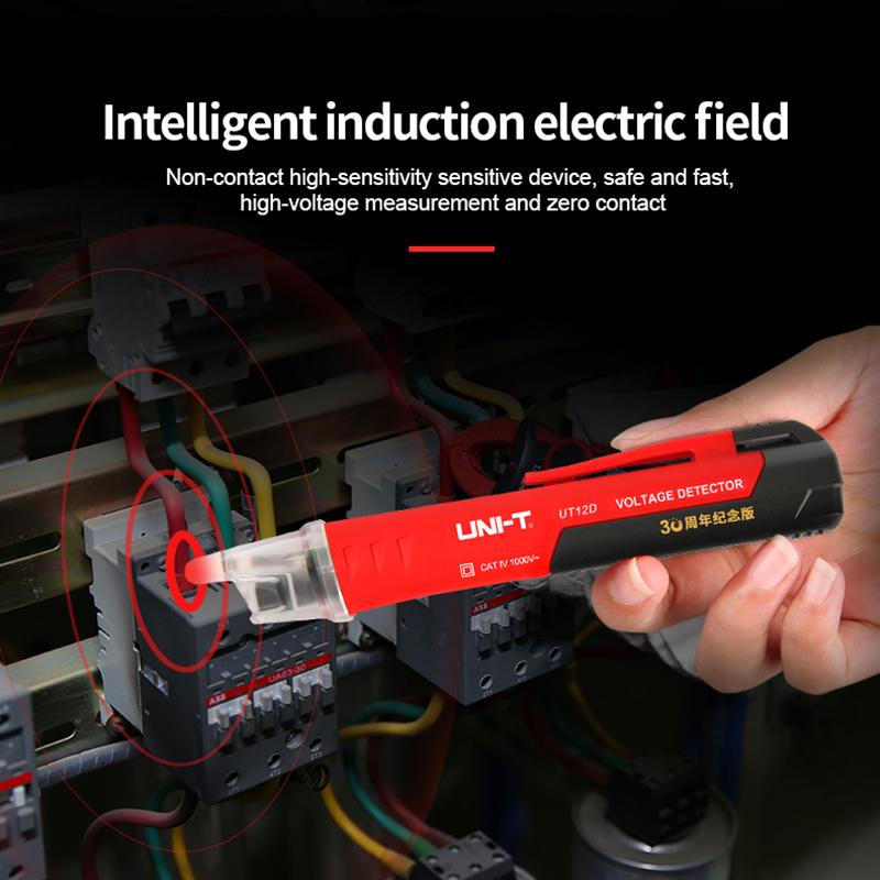 UNI-T Non-contact AC Voltage Detector UT12D UT12M UT12E 24V-1000V Indicator Pen Electric Pencil Stick Socket Voltmeter Tester 5