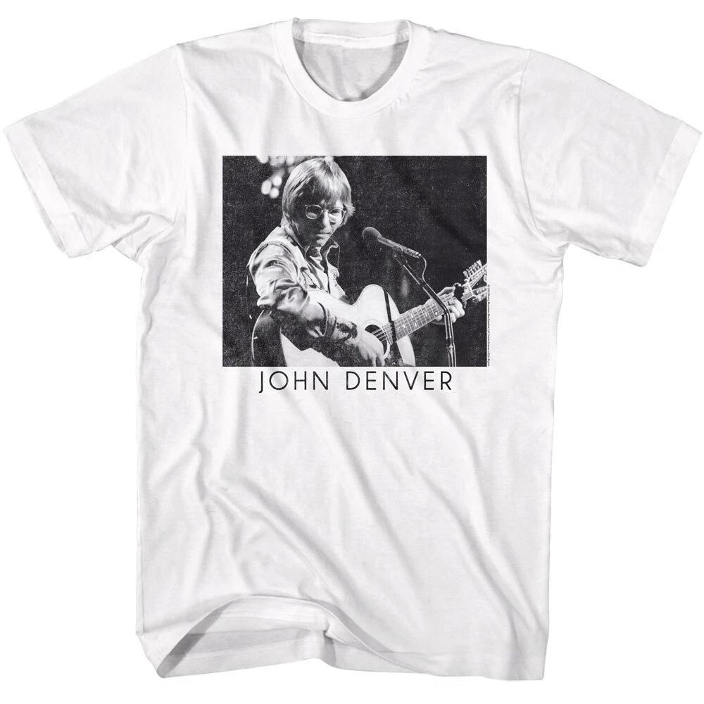 John Denver Musician On Stage Live In Concert Men s T Shirt Folk Music Merch 3XL