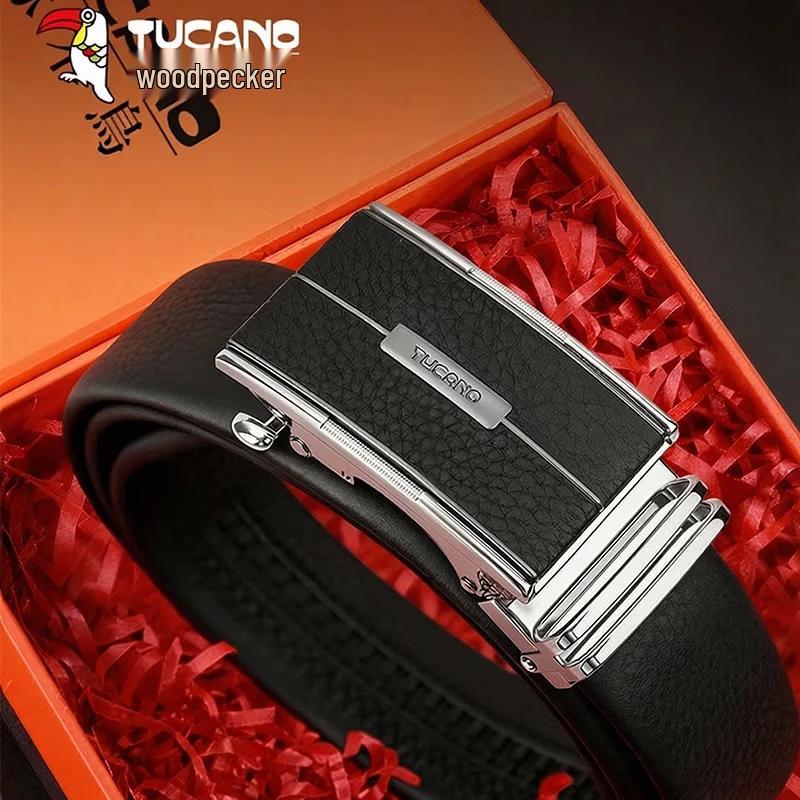 TUCANO Men s Top Layer Cowhide Automatic Buckle Belt 130cm