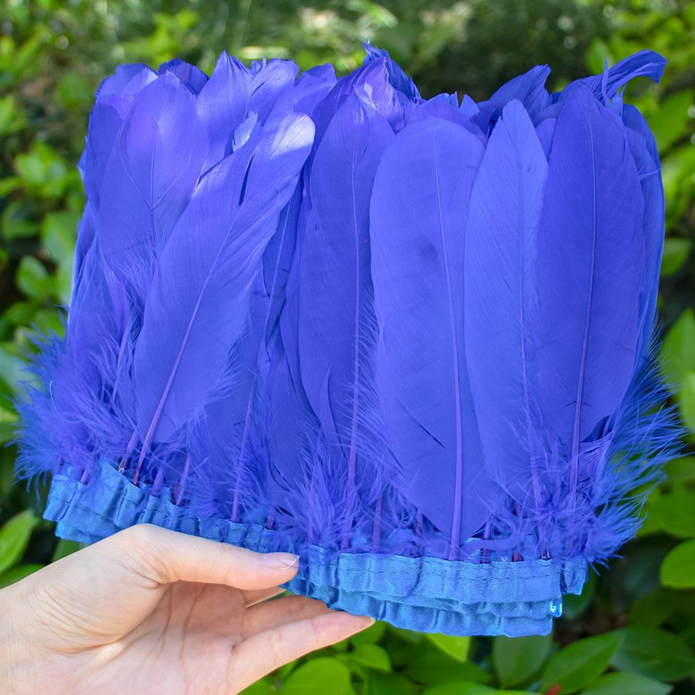 2 Meter Natural Dyed Goose Feather Trim Fringe Ribbon for Wedding Decor Costume Accessories DIY Crafts Gift Wrapping Supplies