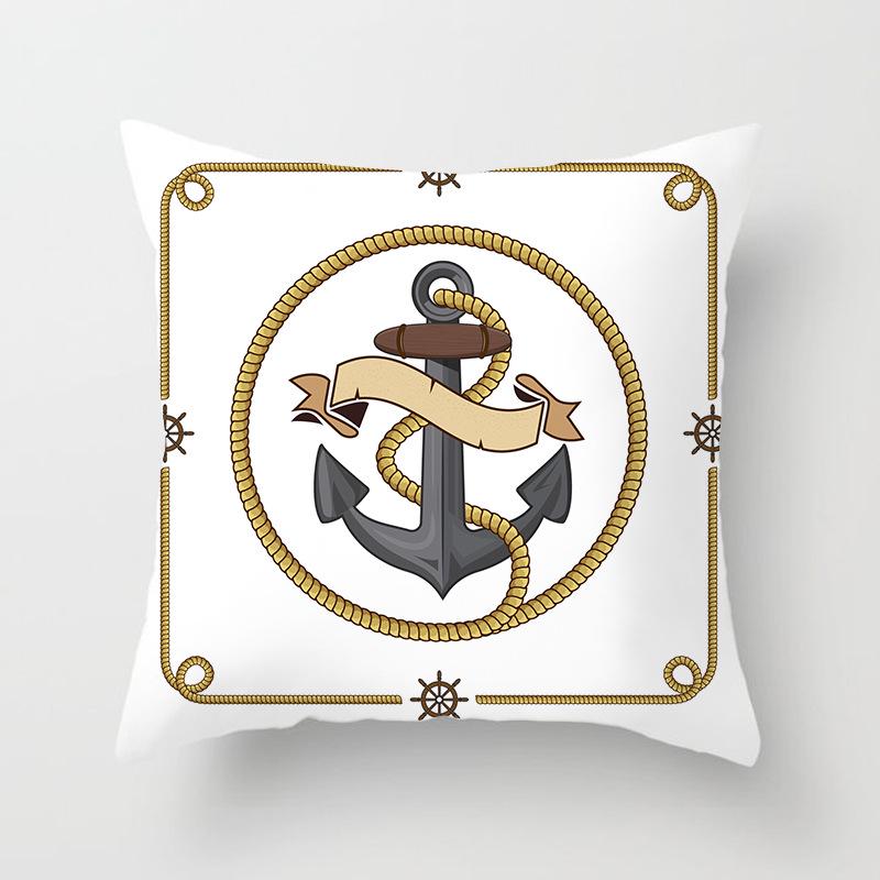 Retro Mediterranean Ocean Digital Print Peach Skin Pillow Cover Cushion Cover Wish Home Products Cushion Cover