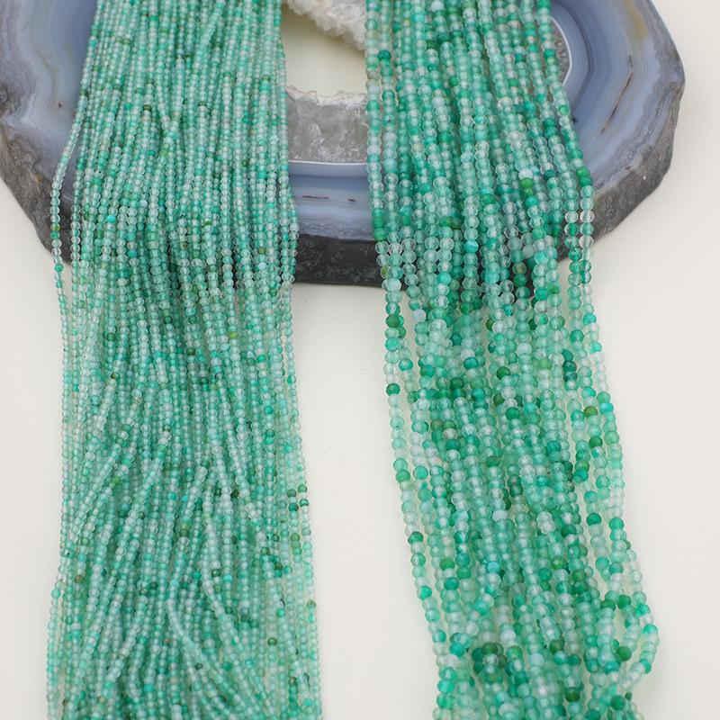 Natural Faceted Green Flower Loose Beads (2-4mm) for DIY Jewelry Accessories