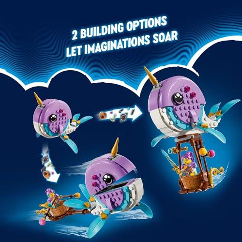 LEGO DREAMZzzz Izzy's Narwhal Hot Air Balloon Deep Sea Animal Toy, Save Bunchu from the Grimspawn, Transforming Whale Figure, Kids Bunny Toy for Boys