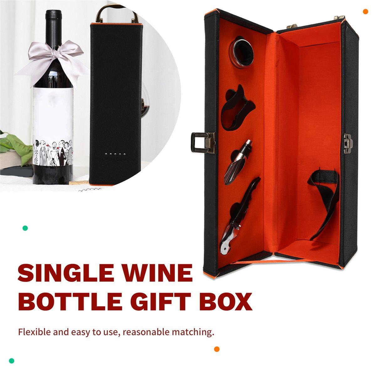 

2026 New Single Wine Bottle Gift Box , Portable Carrying Case Bottle Holder with Handle Gift Box Case Holder China Mainland
