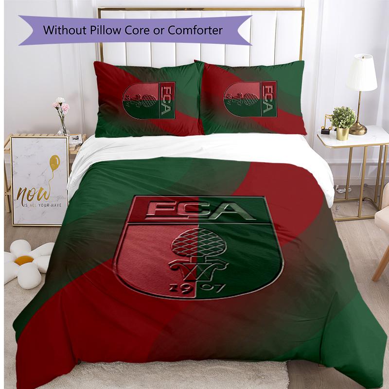 FC Augsburg FC Beddengoedset met Print (3 Delen) Ademende Dekbedovertrek met Kussenslopen Decoratief Beddengoed voor Slaapkamer Huis