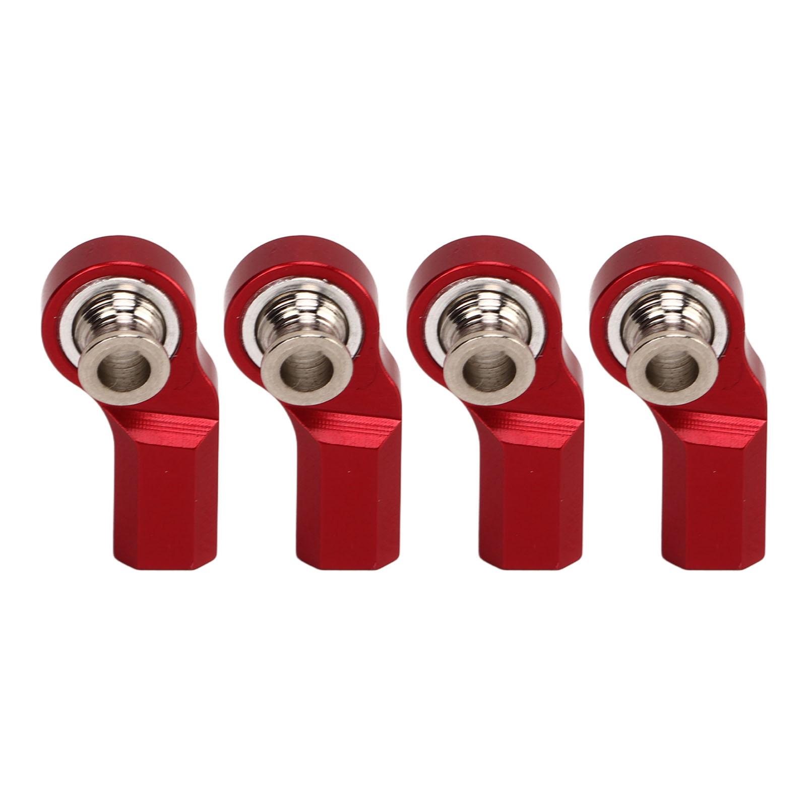

4PCS RC Car Rod End Bend M3 Aluminium Alloy Steel RC Car Steering Rod Head for Axial SCX10 110 Car червоний