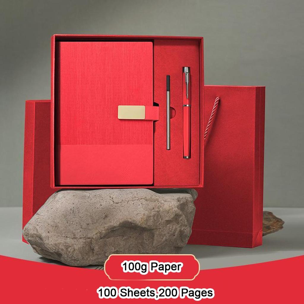 A5 leather buckle business notebook, work meeting record book, subject notebook, thickened student diary, souvenir, 100 sheets 200 pages