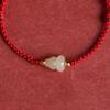 Hand Braided Red Lucky Bracelets For Couples Imitation Jade Calabash Cinnabar Beads Bracelet Good Fortune Bangles  Year Gift