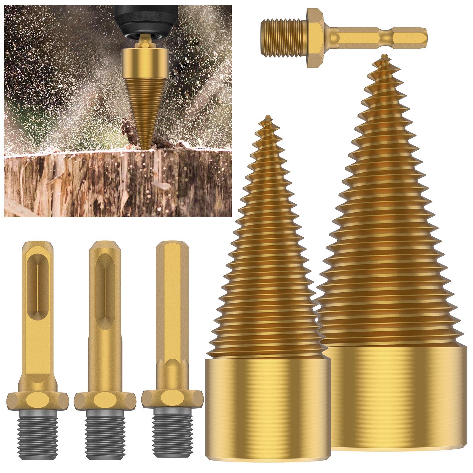 Set di punte per trapano per legna da ardere Spaccalegna portatile per legna da ardere Risparmio di tempo Strumento per la lavorazione del legno per l