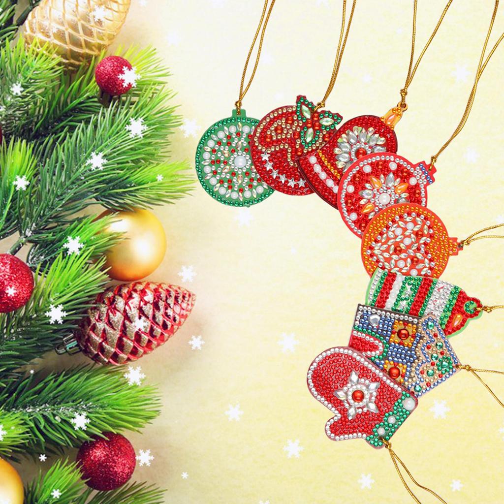 Creative Christmas Pendant DIY Diamond Mosaic Merry Christmas Board Ornaments DIY Gifts Indoor Table Fireplace Decoration