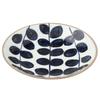 TOKI1919 Mino Ware Mino Plate with Navy Blue Grass Set Meal Deep Dish Deep 22 X 4cm Ideal for Japanese and Ryokan White and Navy Made In Product