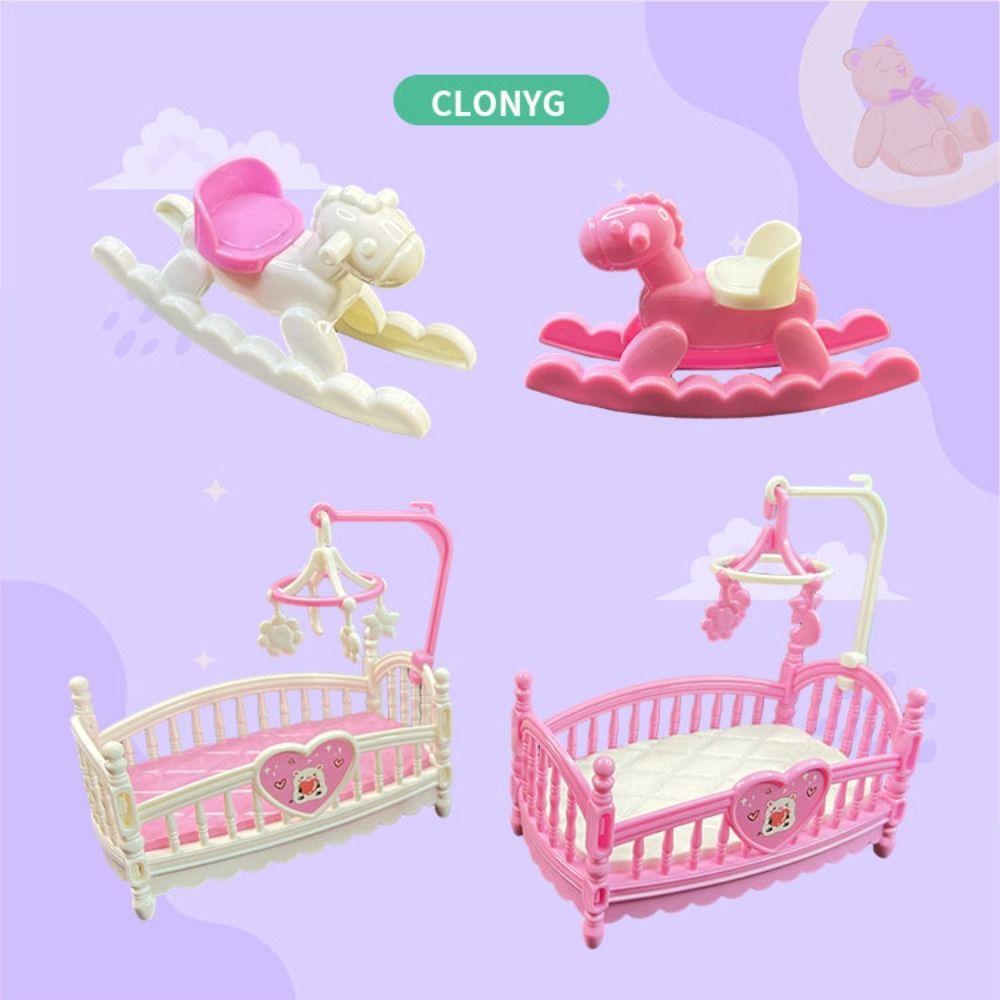 

DIY Rocking Horse, Slide and Bed Dolls Fashion Bedroom Accessories for 1/12 15cm Doll Random Color-Slide