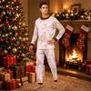 Parent-Child Matching Christmas Print Long Sleeve Neck Loungewear Set with Long Pants