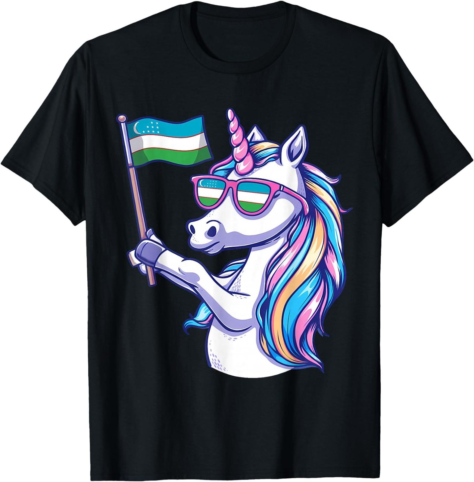 Uzbekistan Flag Unicorn Uzbek Roots T-Shirt XXXXL
